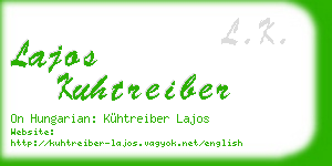 lajos kuhtreiber business card